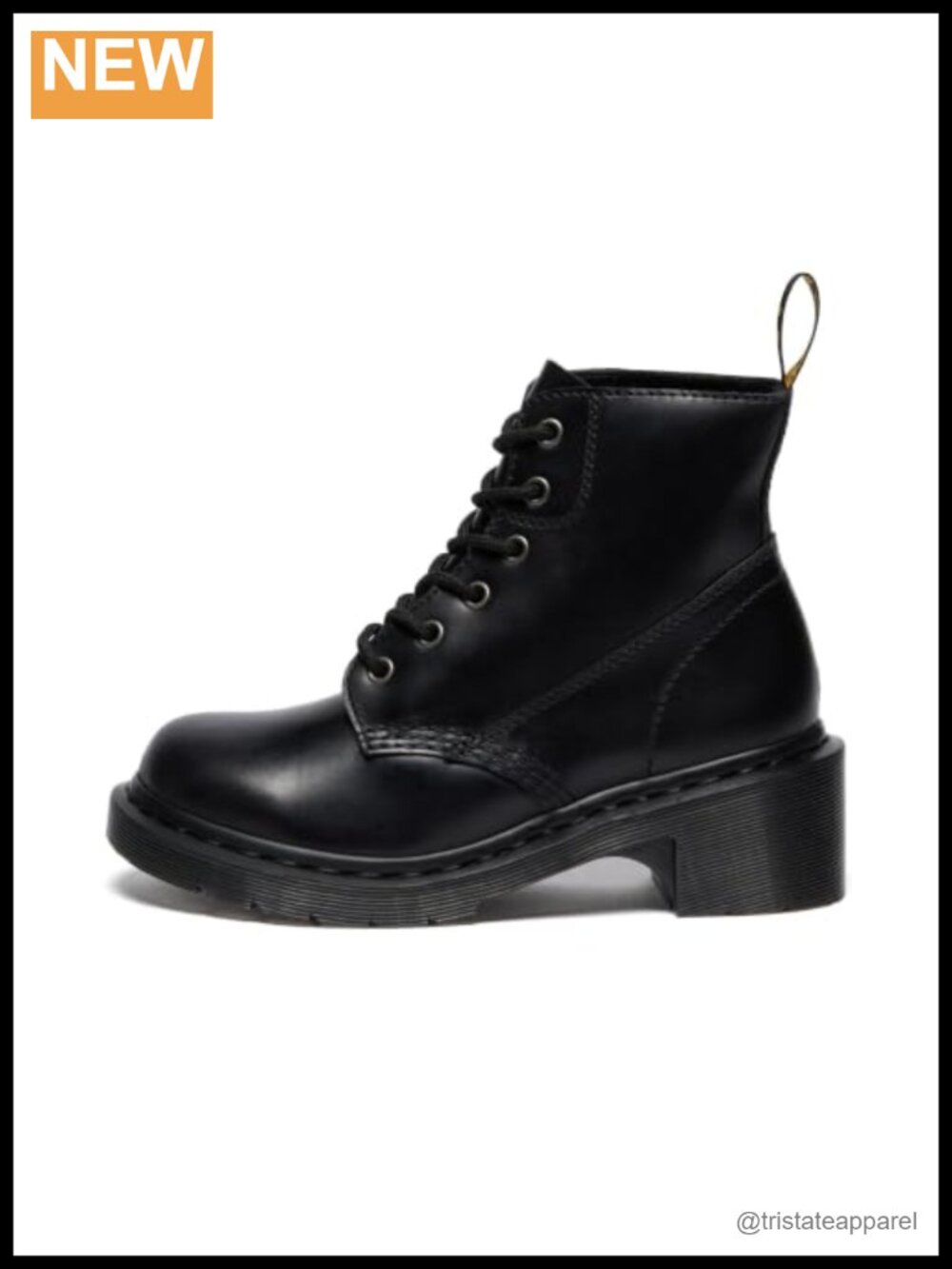 Dr. Martens Alderstone Lace Up Leather Heeled Combat Ankle Boots Womens
